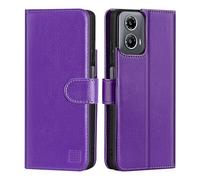 32nd Book Wallet PU Leather Case Cover for Motorola Moto G04 / Moto G24 / Moto E14, Flip Case With RFID Blocking Card Slots, Magnetic Closure and Built In Stand - Purple