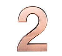 32nd Bronze Effect ABS Plastic Door Number with Self Adhesive Back 7.5CM - Bronze - 2