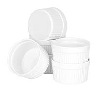 32nd Ceramic Porcelain Ramekin Set, 6 Piece Ovenproof Baking Dish 9cm Diameter - White