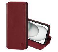 32nd Classic Series 2.0 - Real Leather Book Wallet Flip Case Cover For Apple iPhone 15 (6.1"), With RFID Blocking Card Slot, Magnetic Closure and Built In Stand - Burgundy
