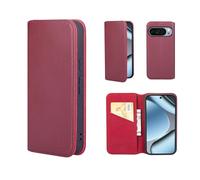 32nd Classic Series 2.0 - Real Leather Book Wallet Flip Case Cover For Google Pixel 10 / Pixel 10 Pro, With RFID Blocking Card Slot, Magnetic Closure and Built In Stand - Burgundy