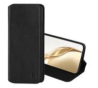 32nd Classic Series 2.0 - Real Leather Book Wallet Flip Case Cover For Honor 200 Pro, With RFID Blocking Card Slot, Magnetic Closure and Built In Stand - Black