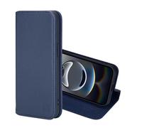 32nd Classic Series 2.0 - Real Leather Book Wallet Flip Case Cover For iPhone 17e/16e, With RFID Blocking Card Slot, Magnetic Closure and Built In Stand - Navy Blue