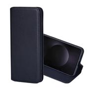 32nd Classic Series 2.0 - Real Leather Book Wallet Flip Case Cover For Samsung Galaxy S25 Edge, With RFID Blocking Card Slot, Magnetic Closure and Built In Stand - Black
