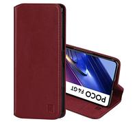 32nd Classic Series 2.0 - Real Leather Book Wallet Flip Case Cover For Xiaomi Poco F4 GT, Real Leather Design With Card Slot, Magnetic Closure and Built In Stand - Burgundy