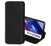 32nd Classic Series 2.0 - Real Leather Book Wallet Flip Case Cover For Xiaomi Poco F4 GT, Real Leather Design With Card Slot, Magnetic Closure and Built In Stand - Black