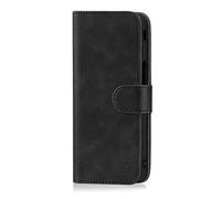 32nd Essential Series - Book Wallet PU Leather Flip Case Cover For Samsung Galaxy J6 Plus (2018), Design With Card Slot and Magnetic Closure - Black