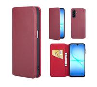32nd Real Leather Wallet Case For Samsung Galaxy A18 / A17, Burgundy | RFID Blocking Card Slot, Magnetic Closure, Built In Kickstand, Shockproof TPU Shell, Classic Book Flip Folding Cover