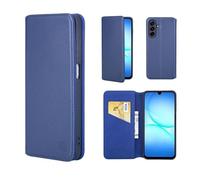 32nd Real Leather Wallet Case For Samsung Galaxy A18 / A17, Navy Blue | RFID Blocking Card Slot, Magnetic Closure, Built In Kickstand, Shockproof TPU Shell, Classic Book Flip Folding Cover