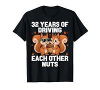 32nd Wedding Anniversary 32 Years of Driving Each Other Nuts T-Shirt
