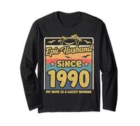 32nd Wedding Anniversary Epic Husband Since 1990 Long Sleeve T-Shirt