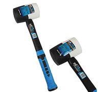 US PRO 32OZ White/Black Rubber Mallet with Fibreglass Handle