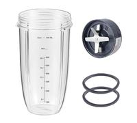 32oz Blender Cup and Blade Replacement Parts Cup and Extractor Blade and 2 Rubber Gaskets Compatible with NutriBullet Blender Cup High-Speed Nutribullet Blade Blender/Mixer System 600W/900W Series
