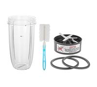 32oz Blender Cup with Blade, Gaskets Compatible with Nutribullet 600W/900W | 32oz Jug Cup Kit with Extractor Blade, 2 Gaskets and Cleaning Brush Replacement for Nutri 600W/900W High-Speed Blender/Mixer