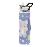 32oz Cartoon Cute Fake Sequin Bear Sport Water Bottles Tritan BPA Free Leak Proof non toxic Leak Proof Plastic Water Bottle for Working