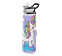 32oz Cartoon Cute Fake Sequin unicorns Water Bottle with Carry Strap Tritan BPA Free Lead non toxic Water Jugs for Drinking for Working washable