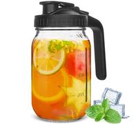 32oz Cold Brew Tea Bottle, Water jug for Fridge, Hioph Glass Jug with Lid, Mason Jar Glass Water Bottle.