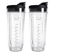 32OZ Cups with Lids Accessories Replacement Parts，Compatible for Ninja，Blender L450 BL480 BL642 BL680 BL490 BL640 Auto IQ Blender Parts Replacement