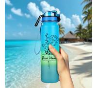 32oz custom birthday plastic cup with a floral print for the month, leak-proof sports water bottle suitable for travel and outdoor. gift for Mother's Day, Father's Day, Christmas, and birthdays.