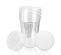 32oz Deli Cups with Fabric Vented Lids, Fruit Fly Culture Cups and Fabric Lined Lids, Fruit Flies Feeder Culture Containers Prevent Escapes - 10 Pack