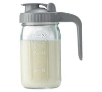 32oz Leak Proof Glass Breast Milk Pitcher, Wide Mouth Mason Jar with Lid Spout for Breastmilk