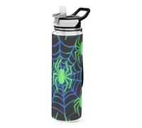 32oz Light Up Spider Web Blue Green Clean Water Bottles Tritan BPA Free Leak Proof non toxic Water Jug for Gym for Yoga Portable