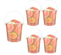 32oz Plastic Cocktail Buckets for Drinks, 5Pack Smoothie Bucket Reusable 1 Liter Smoothie Bucket, Multifunctional Rum Buckets for Parties Cocktails Beer Champagne Wine (Transparent)