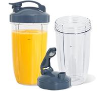 32oz Replacement Cup with Flip Top to Go Lid Compatible with NutriBullet 600W 900W Blender, 2 Pack Blender Accessory