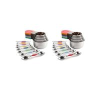 32Pc Magnetic Stainless Steel Measuring Cups&Spoons Set, 7 Heavy Duty Cups,8 Double Sided Spoons with Leveler Multicolor