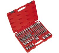 32pc RIBE Star Short & Long Socket Bit Set - 1/2" Square Drive Mechanic Vehicle