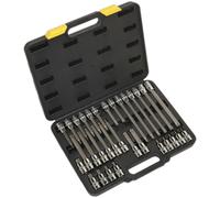 32pc TRX Star Socket Bit Set - 1/2" Square Drive - T20 to T70 - 200mm Long Shaft Loops Multi One Size