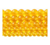 32Pcs 12mm Yellow Crystal Beads Plain Citrine Loose Round Beads for Jewelry Making, DIY Bracelet, Necklace 15" Necklace, Energy Healing Power Stone Beads