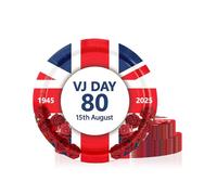 32pcs 15th August VJ Day 80th Anniversary Decorations Paper Plates 7/9inch,VJ Day Plates Disposable Paper Plate for 80 Years Victory In Japan 2025 VJ-Day 80th Anniversary Party Table Decorations