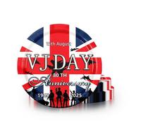 32pcs 15th August VJ Day 80th Anniversary Decorations Paper Plates 7/9inch,VJ Day Plates Disposable Paper Plate for 80 Years Victory Over Japan 2025 VJ-Day 80th Anniversary Party Table Decorations