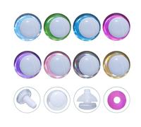 32Pcs 25mm 3D Glitter Safety Eyes and Washers for Amigurumi Crochet - Thalinfayi 8Colors Laser White Eyeballs Strabismus Safety Eyes for Crochet Animals Crafts Easter Decor Crochet Accessories