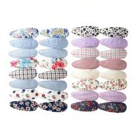 32Pcs Baby Girl Hair Clips with Various Floral Patterns Soft Fabric Covered Snap Clips Fully Lined Non-Slip Toddler Hair Accessories for Fine Hair Infant Girls Barrettes for Party Daily Wear (B)