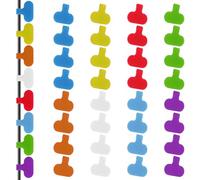 32PCS Cable Labels Tags 8 Colors Waterproof Wire Labels Nylon Wrap-It Cord Label for Electronics, Color Identification Markers Can Write On, Self-Adhesive Wire Tags for Cable Management