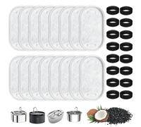 32Pcs Cat Water Fountain Filters, Cat Fountain Filters Set Incl 16Pcs Activated Carbon Filter and 16Pcs Foam-Filter, Pet Water Fountains Filter Replacement for 3.2L/2L Cats Drinking Fountains