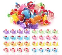 32pcs Christmas Mini Resin Axolotl, Luminous Glowing Miniature Small Little Tiny Animal Charms Decor for DIY Craft Micro Landscape Aquarium Dollhouse Ornament Garden Potted Xmas Holiday Decorations