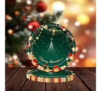 32pcs Christmas Party Tableware Set, Red Green Disposable Paper Plates Cups Napkins, Festive Snowflake Design for Holiday Banquet, 7 Inch, Easy Clean Up