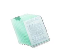 32pcs Clear Document Folder L-Type Plastic Copy Safe Project Pocket for Office(Green)