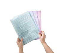 32pcs Clear Document Folder L-Type Plastic Copy Safe Project Pocket for Schools and Offices(Mixed)