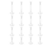 32Pcs Clear Piercing Retainers,4 Sizes Plastic Earrings Retainers for School/Sports/Work/Surgery,Flat Back Earring,Clear Earrings,Nose Studs Lip Bars,Acrylic Push Top Piercing Retainers (6/8/10/12mm)