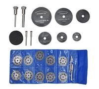 32Pcs Cutting Wheel Set, HSS Circular Saw Blades, Resin Cutting Discs & Diamond Grinder Wheels with 6.35mm Arbor, for Aluminium Brass Copper Wood Plastic DIY Drills