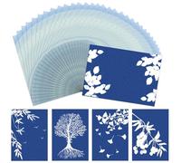 32pcs Cyanotype Printing Paper Kit with Plastic Tool, High-Sensitive Solar Sunprint Paper for DIY Sun Art, Crafts, and Drawing for Kids and Adults