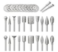 32Pcs Diamond Burr Bits for Dremel Accessories, Josaton Stone Grinding Bit