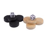 32Pcs Draughts Checkers Backgammon Chess Pieces Exquisite Wooden Board Game Set for Kids Adults Indoor Outdoor Travel Camping Activities Yellow Black 1.9cm