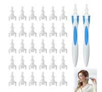 32PCS Ear Wax Remover, Ear Wax Removal Tool with 30PCS Soft Silicone Washable Tips, Safe Ear Cleaner, Spiral Earwax Removal Cleaning Kit for Adults Kids