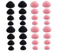 32Pcs Flocked Triangle Safety Noses for Crochet Animals with Fasteners, 4 Sizes Brown Craft Nose Kit for Amigurumi, Stuffed Animal Making Supplies