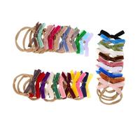 32pcs Fluffy Bowknot Headbands for Newborns and Soft Stretchy Hairbands with Adorable Bow Design for Comfortable and Skin Friendly Elastic Hair Accessories